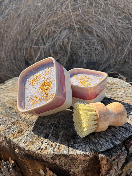 Limited Edition Lilac Dish Soap Set (dish plus natural scrubber)