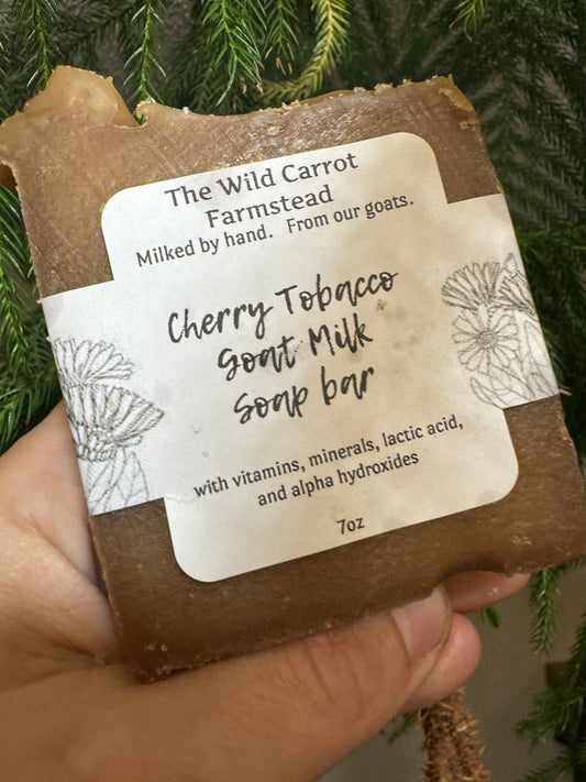 Cherry Tobacco Goat Milk Soap (7oz bar)