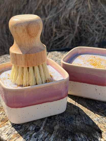 Limited Edition Lilac Dish Soap Set (dish plus natural scrubber)