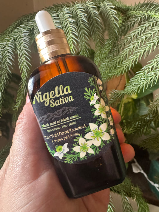Black Seed Oil (Nigella Sativa infused Castor Oil 4oz glass dropper)