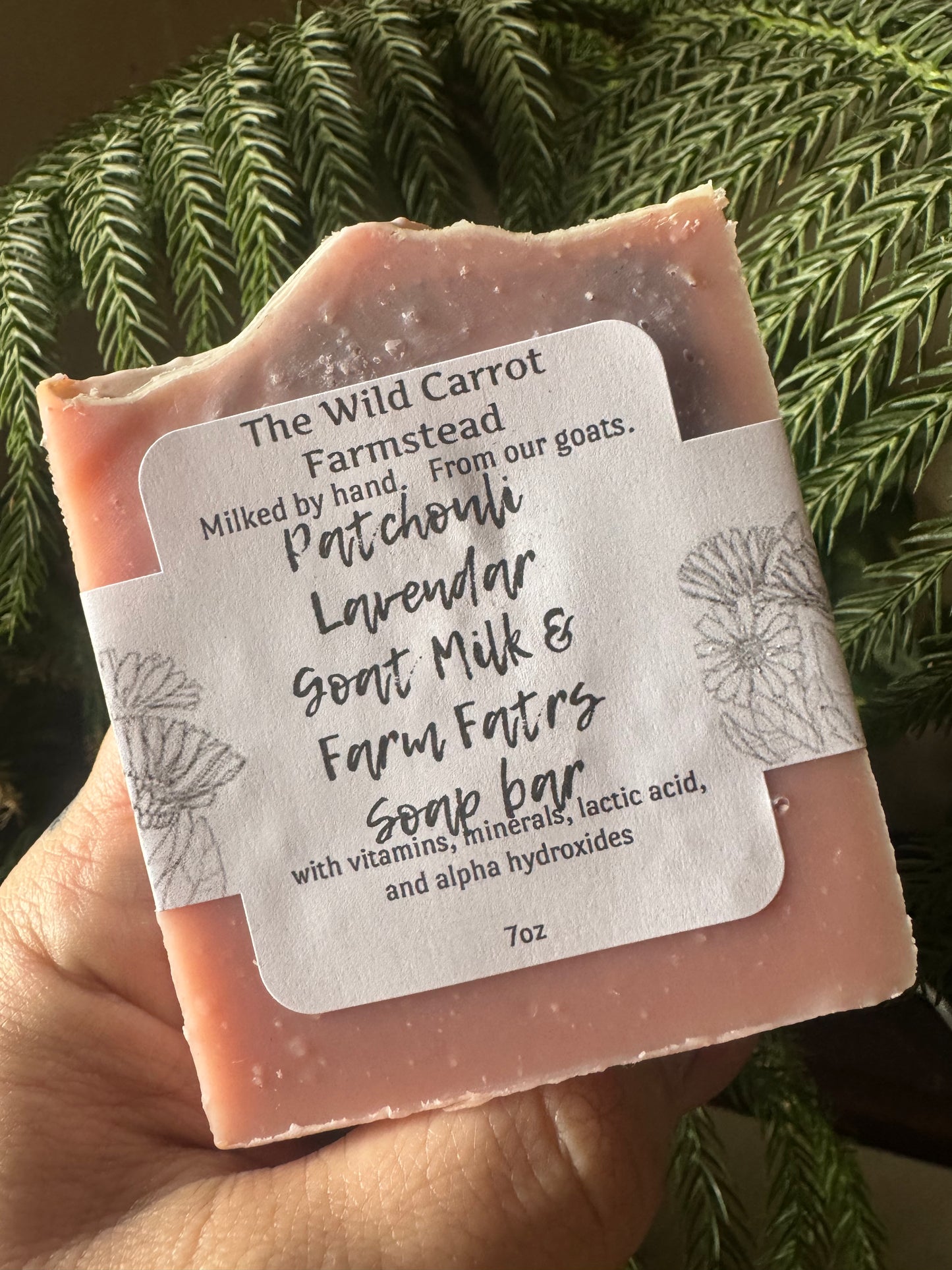 Patchouli & Lavender Goat Milk & Farm Fats Soap Bar (7oz bar)