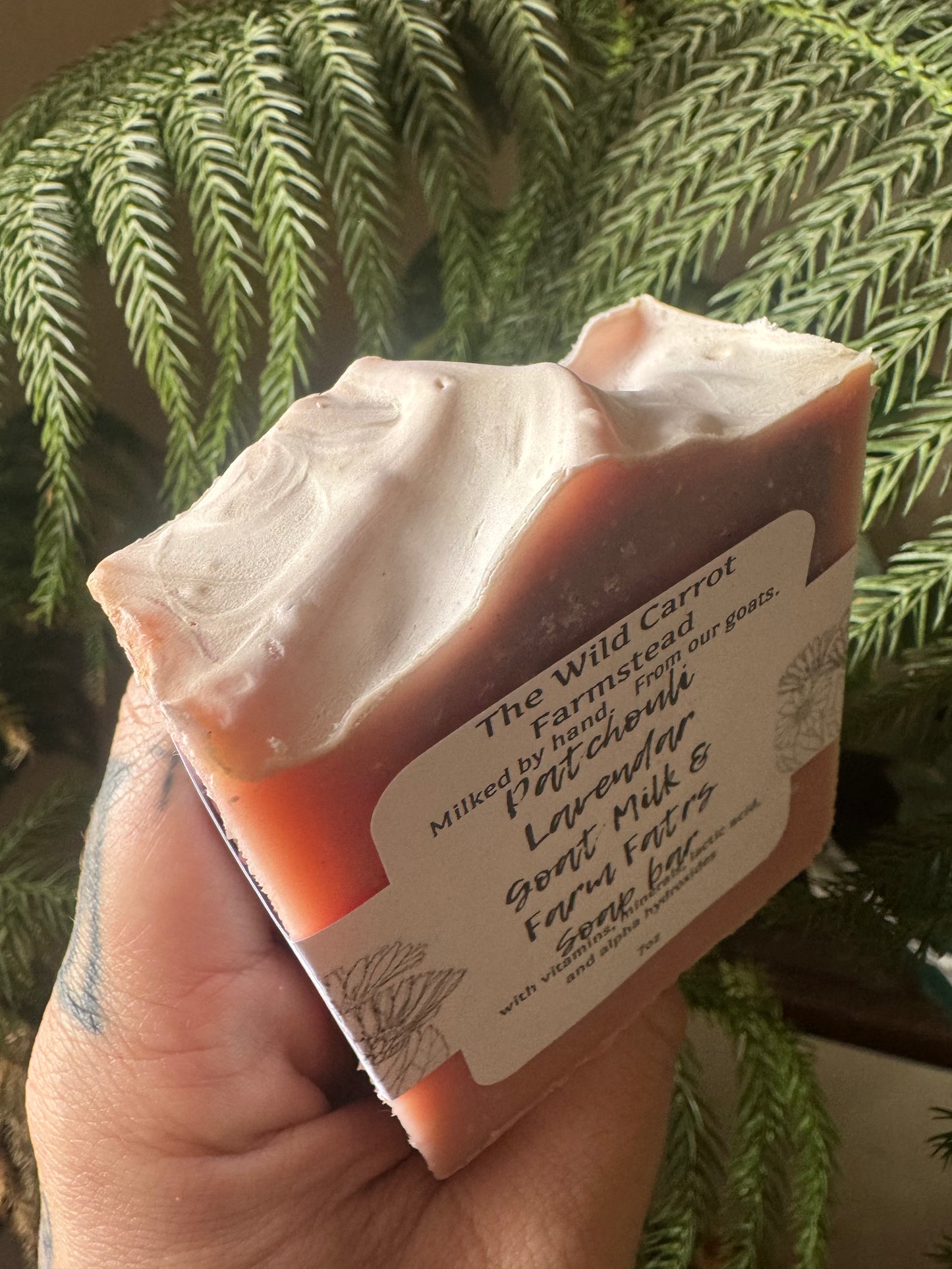 Patchouli & Lavender Goat Milk & Farm Fats Soap Bar (7oz bar)