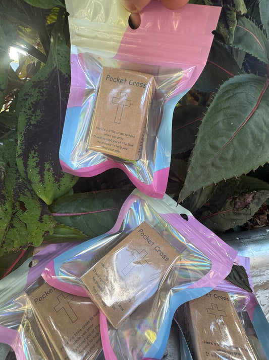 Natural Stone Pocket Cross (gift-box, mystery stone)