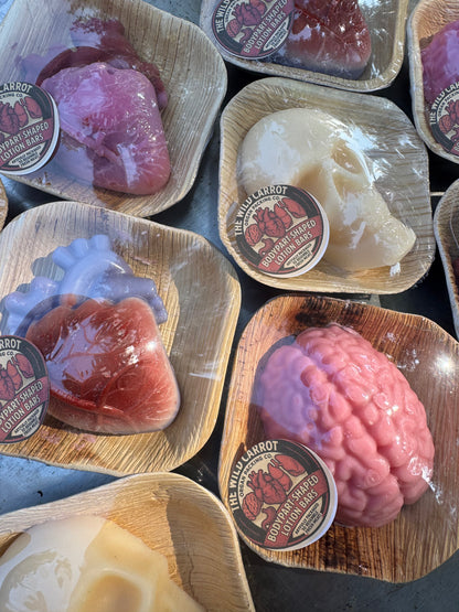 Creepy Fun skull/heart/brain Milky Oat & Honey Tallow Lotion Bars (6oz limited edition bars)