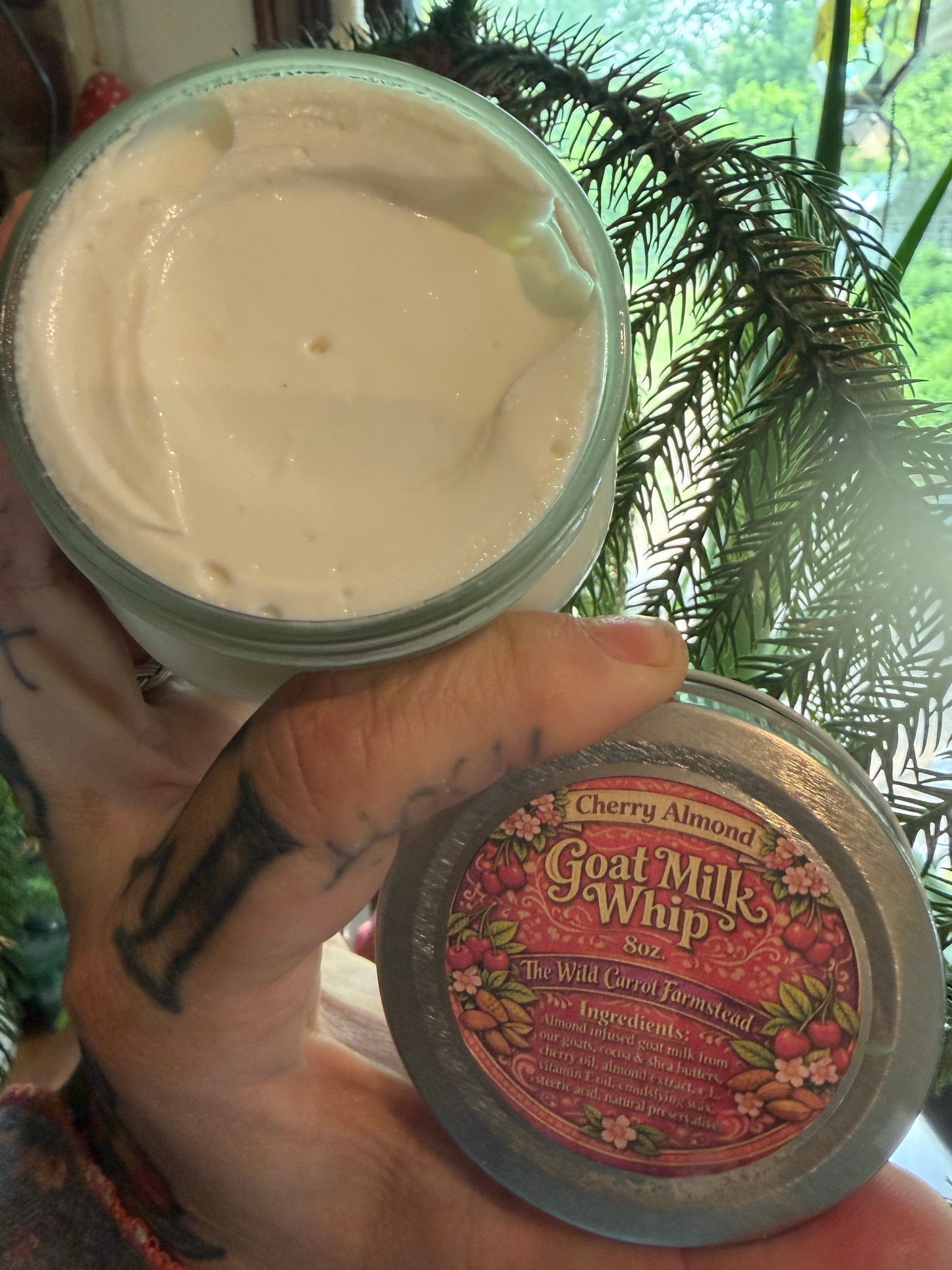 Cherry Almond Goat Milk Whip (8oz glass)
