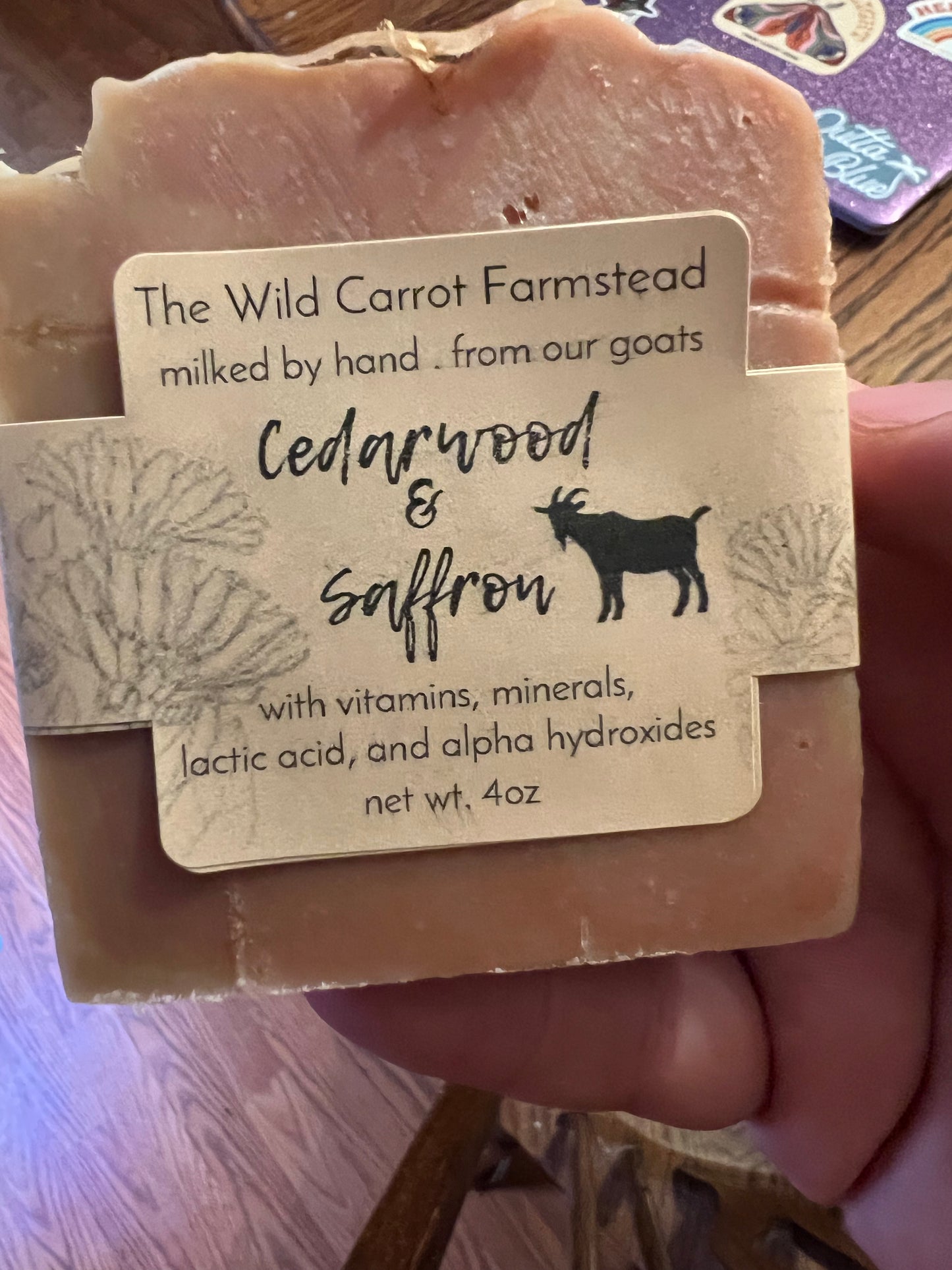 Cedarwood & Saffron Goat Milk Soap Bar *nut-free* (4oz)