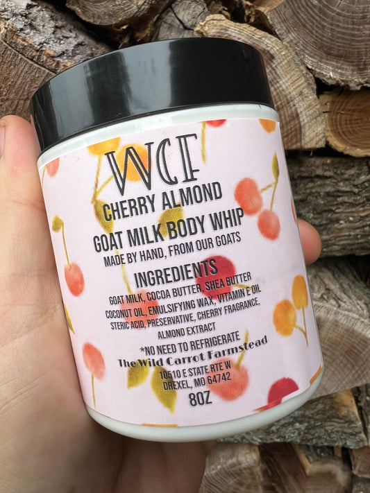 Cherry Almond Goat Milk Whip (8oz glass)