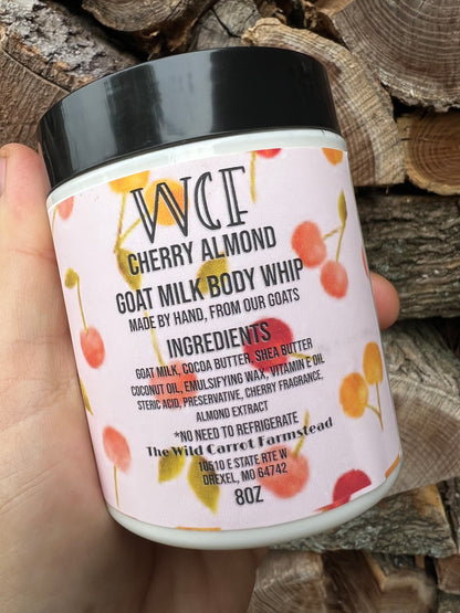 Cherry Almond Goat Milk Whip (8oz glass)